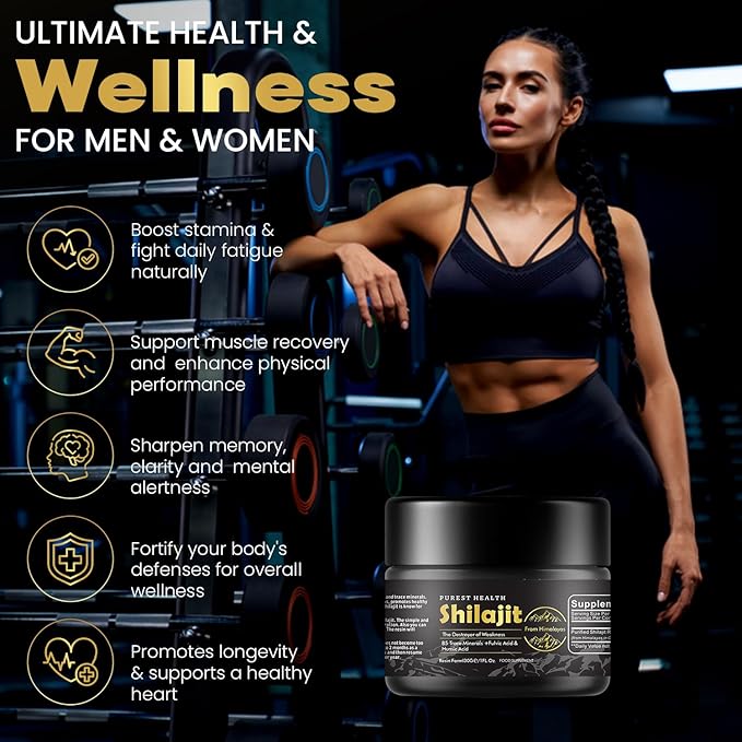 Purest Health 100% Natural Shilajit 30g - Premium Himalayan Resin - Rich in Fulvic & Humic Acid & 85 Trace Minerals - for Optimal Health