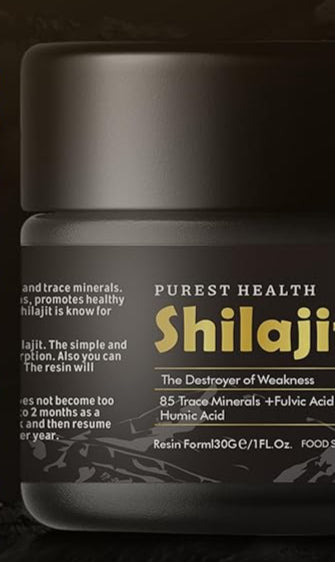 Purest Health 100% Natural Shilajit 30g - Premium Himalayan Resin - Rich in Fulvic & Humic Acid & 85 Trace Minerals - for Optimal Health