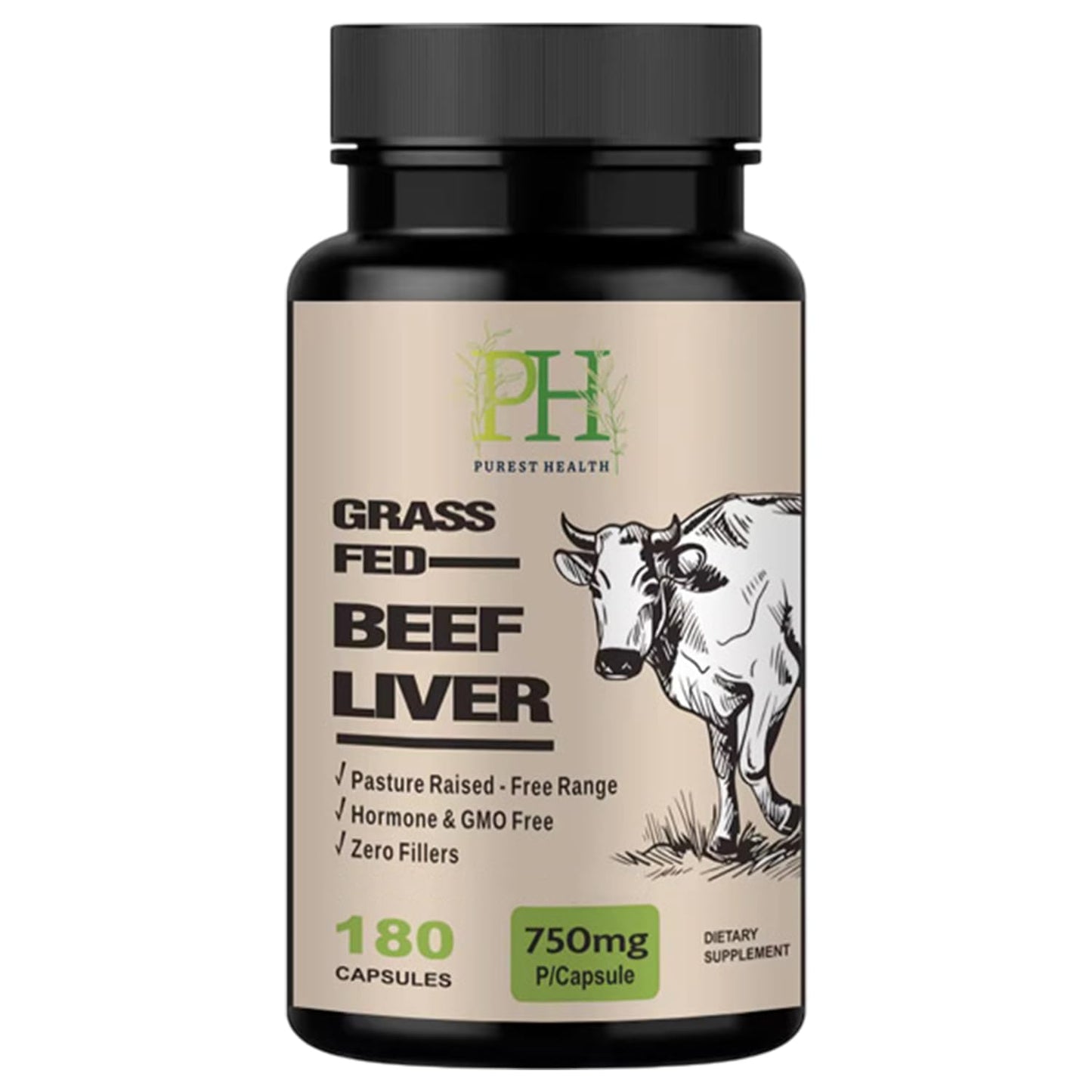 Purest Health Grass Fed Beef Liver Capsules