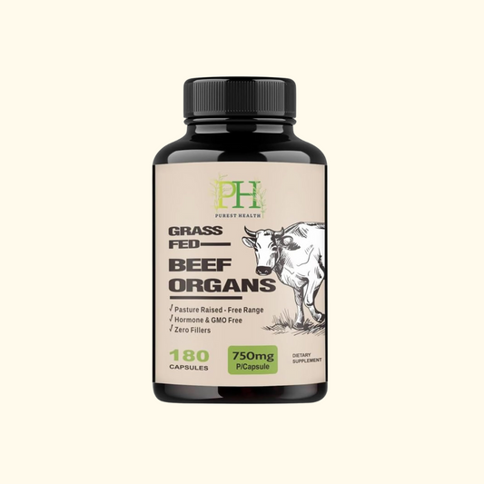 Purest Health Grass Fed Beef Organs - 180 Capsules